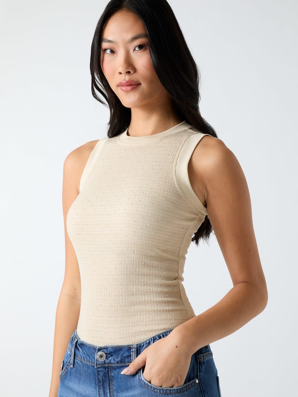 Rhinestones tank top - Guess