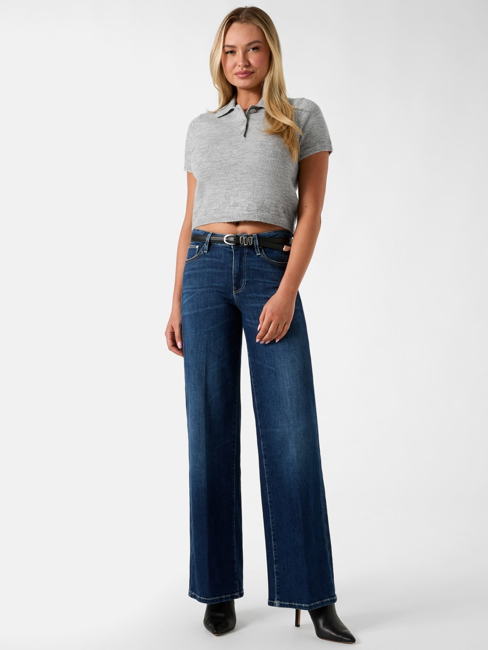 Mid-Rise Sexy Palazzo Wide-Leg Jeans - Guess