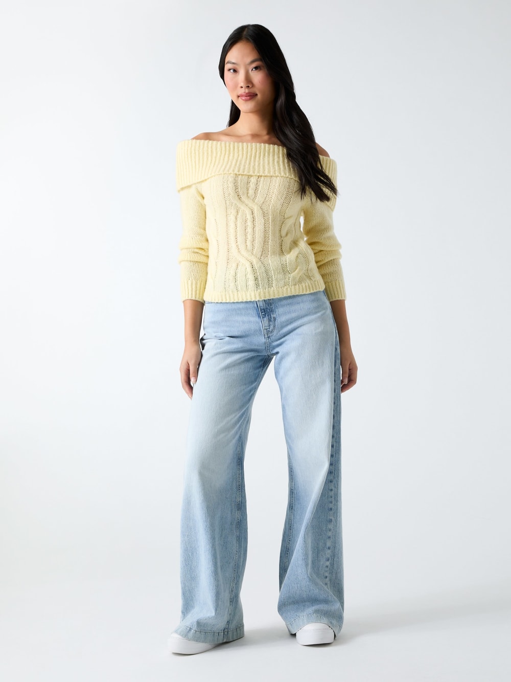Off-shoulder wool-blend sweater - Guess