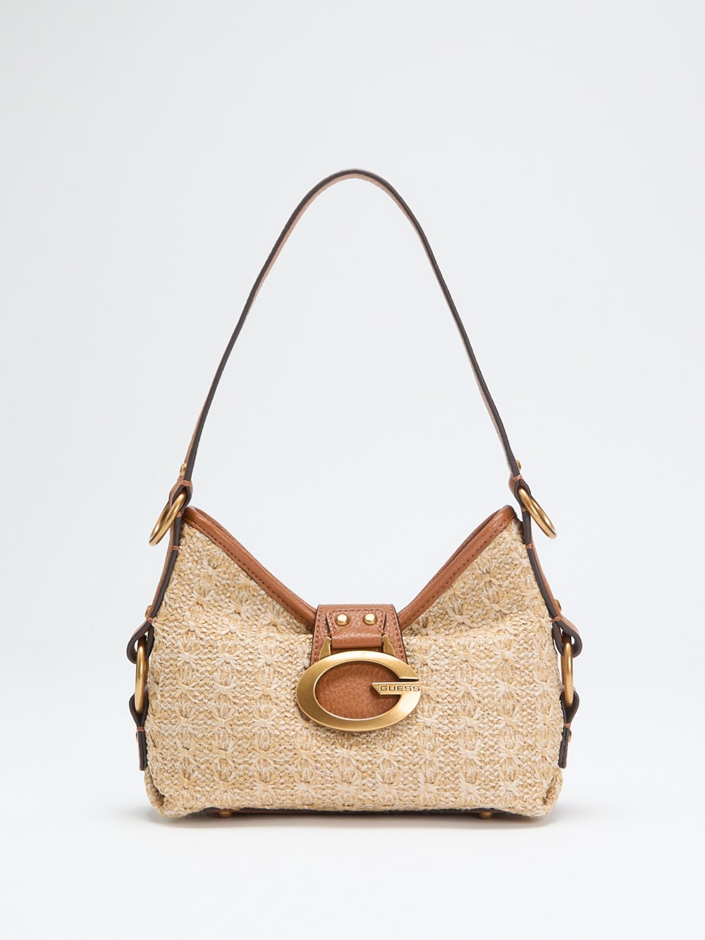 Camden Straw Mini Shoulder Bag - Guess