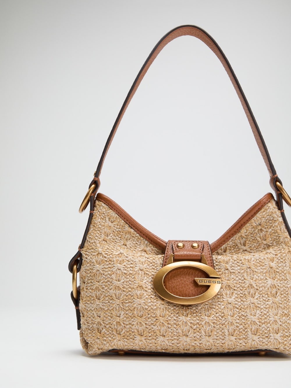 Camden Straw Mini Shoulder Bag - Guess