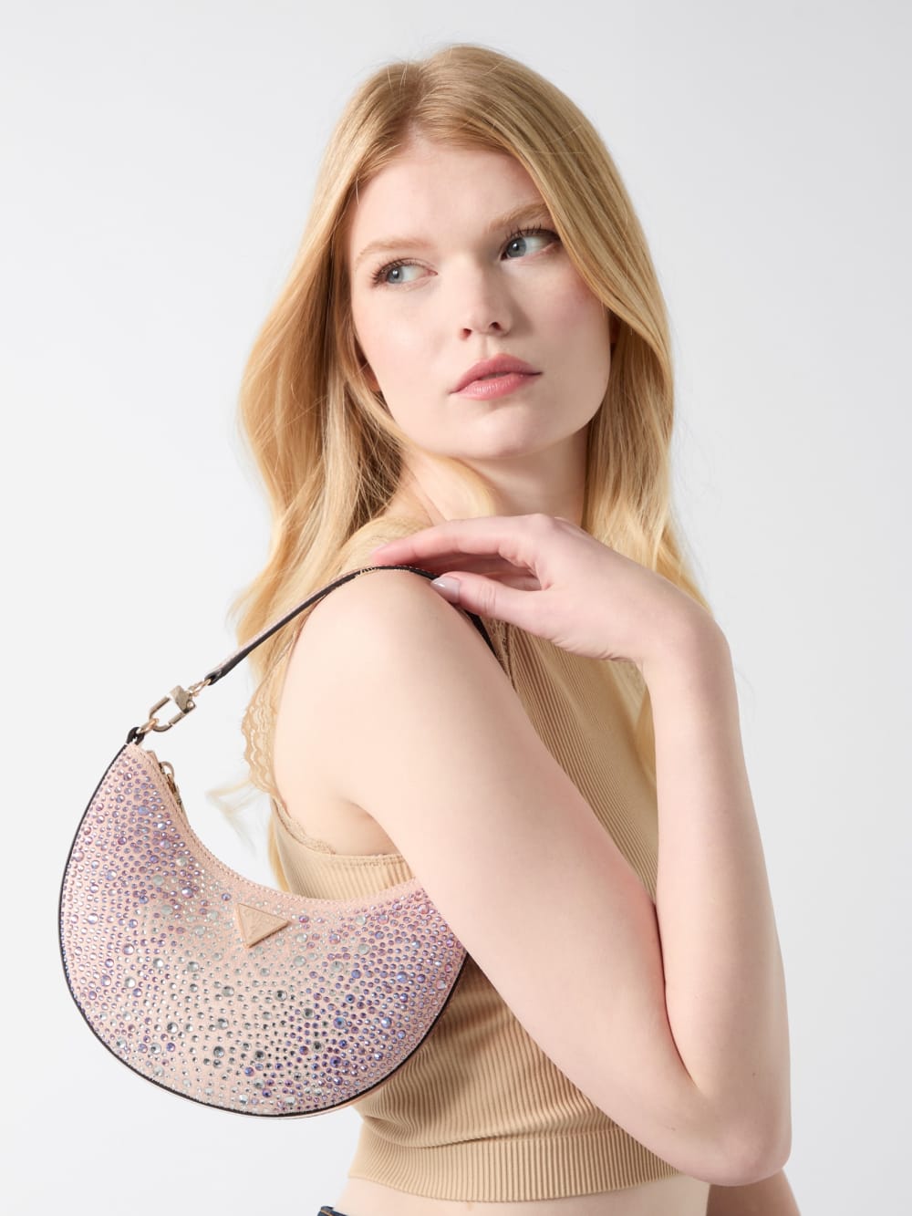 Tasmin Rhinestones Hobo Bag - Guess