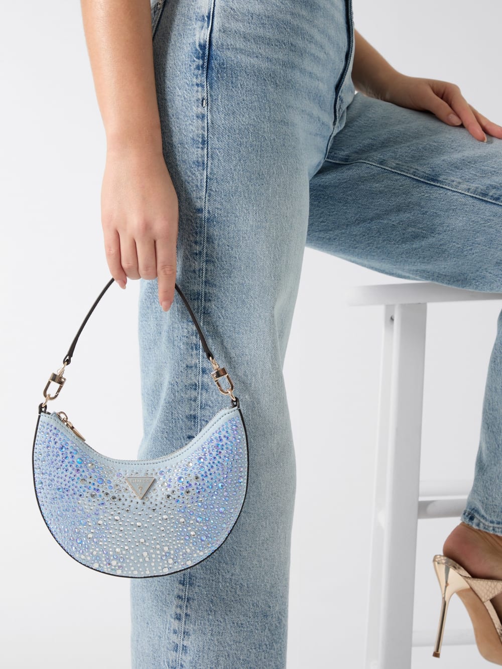 Tasmin Rhinestones Hobo Bag - Guess