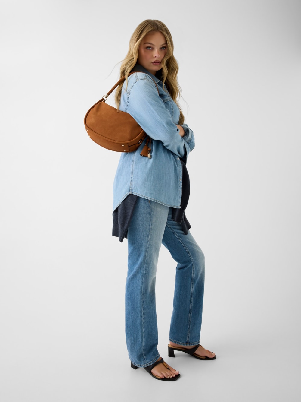 Danya Suede Shoulder  Bag - Guess