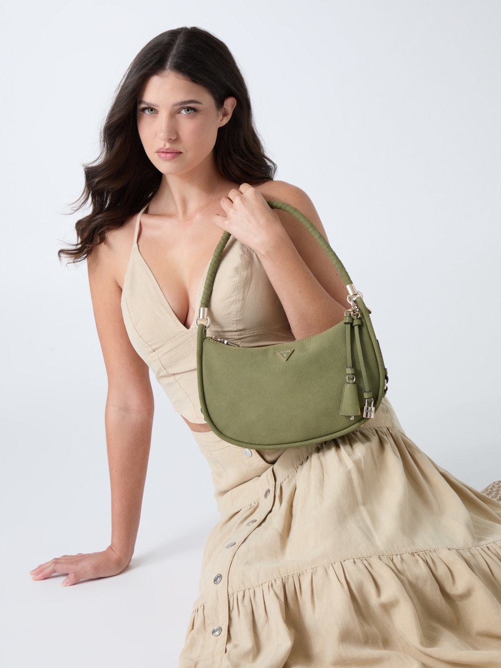 Danya Suede Shoulder  Bag - Guess
