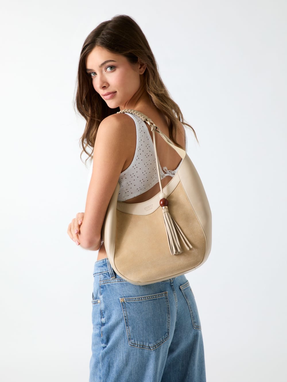 Nina genuine leather hobo bag - Guess