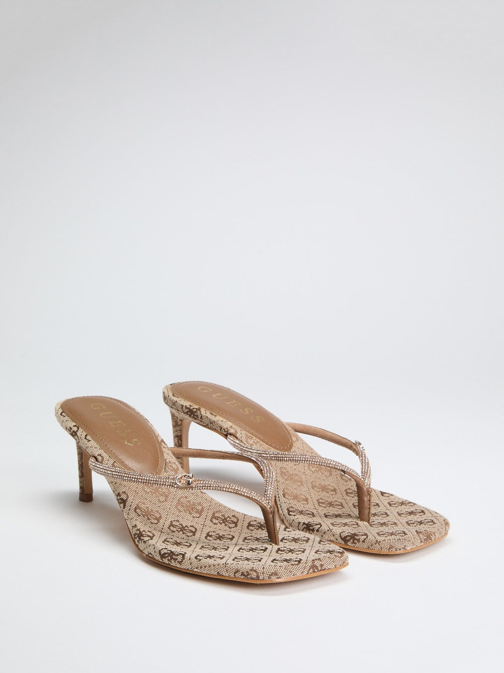 Mayan Rhinestone Thong Strap Heels - Guess