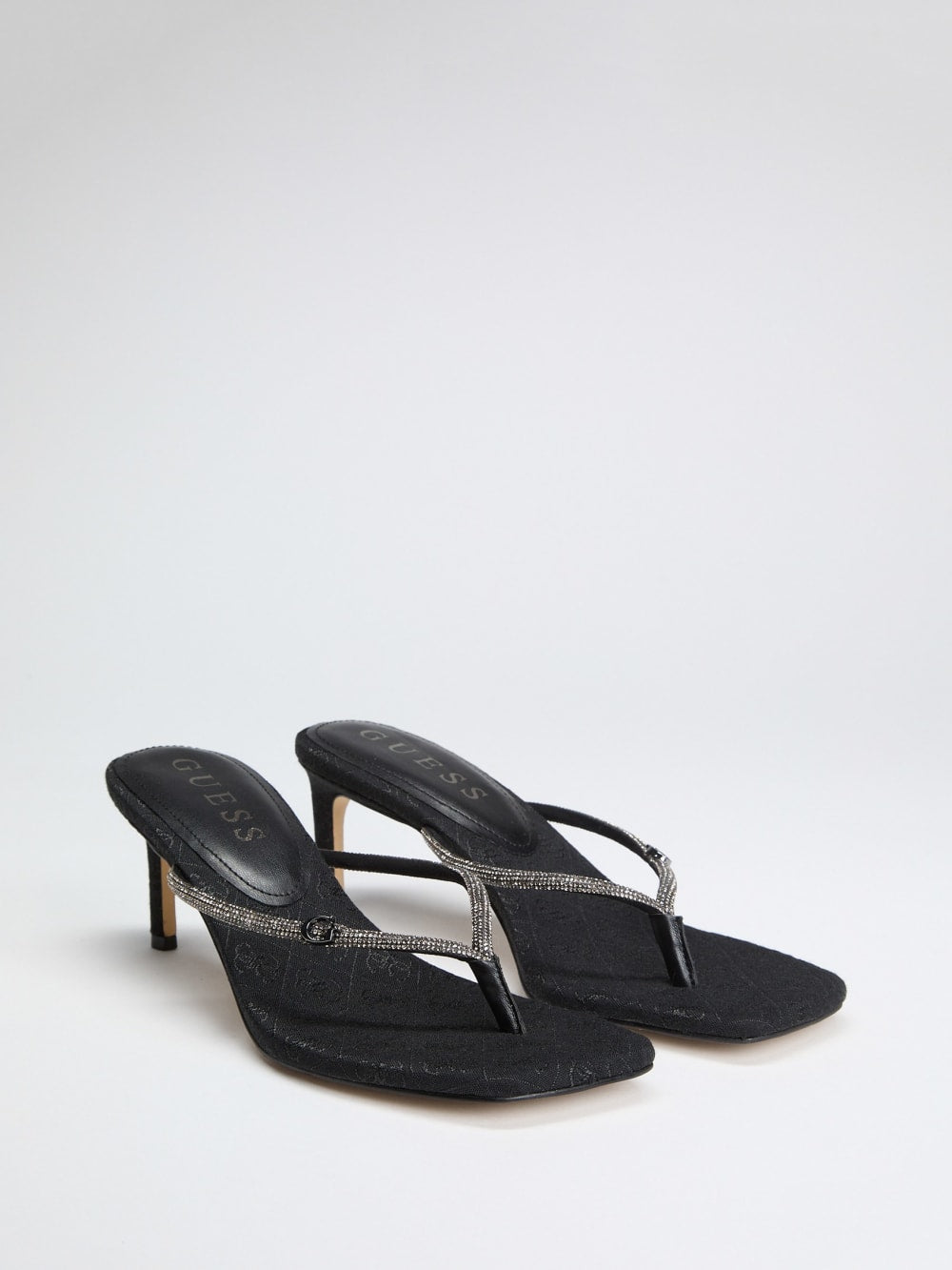 Mayan Rhinestone Thong Strap Heels - Guess