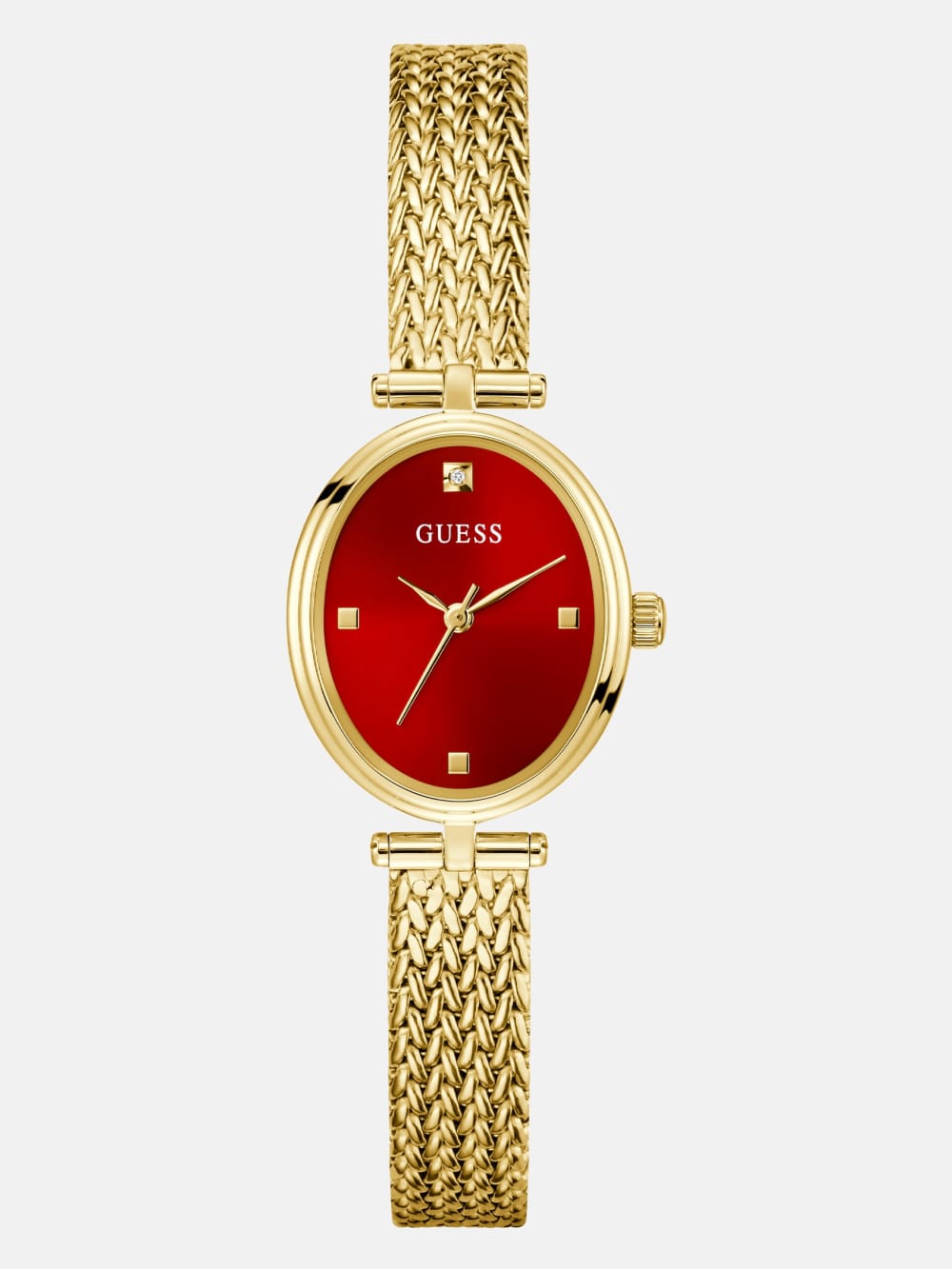 Gold-Tone Red Analog Watch - Guess