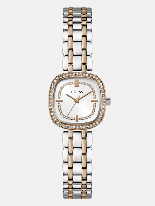 Crystal Recycled Steel analogue watch - Guess