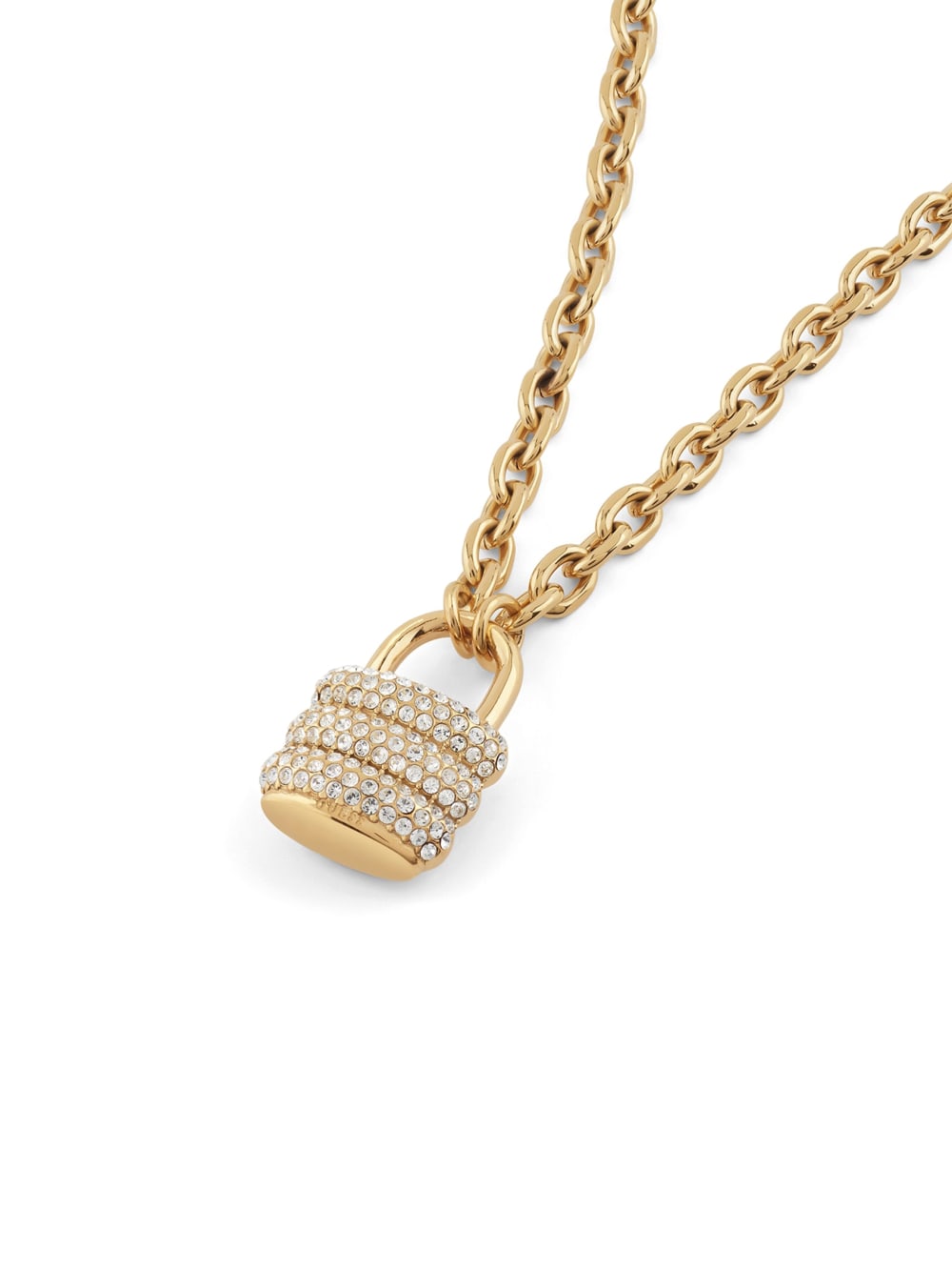 Gold-Tone Pav  Padlock Necklace - Guess