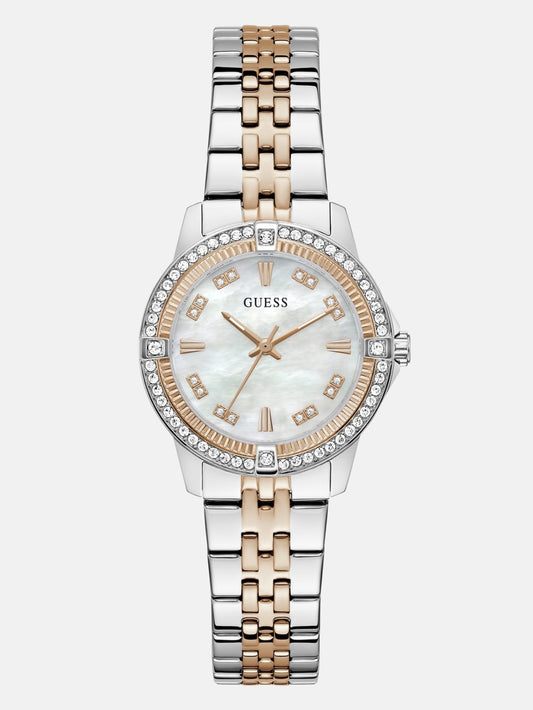 Crystal Stainless Steel analogue watch - Guess