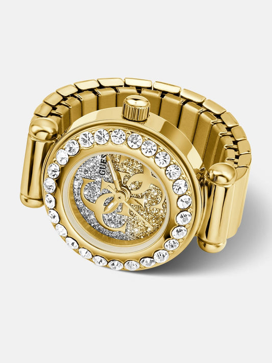 Crystal Stainless steel analogue ring 18 mm - Guess