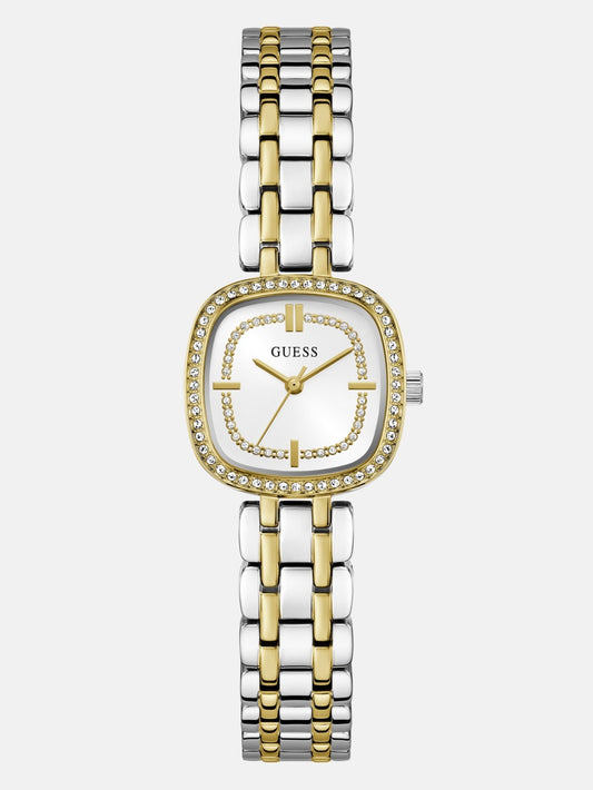 Crystal Recycled Steel analogue watch - Guess