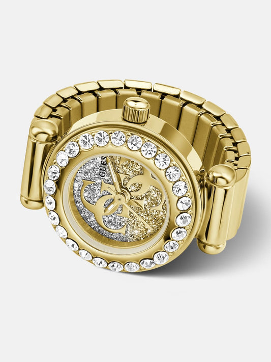 Crystal Stainless steel analogue ring 18 mm - Guess