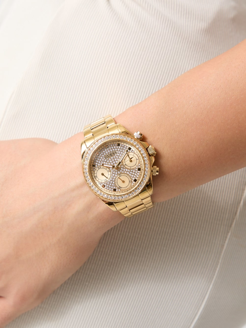 Crystal Stainless Steel multi-function watch - Guess