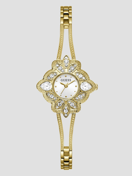 Gold-Tone Flower Analog Watch - Guess