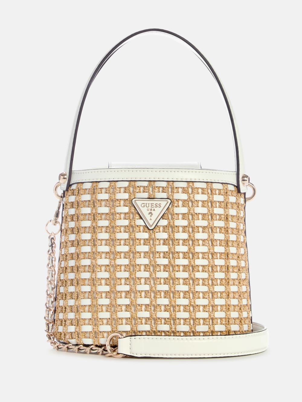 Atalia Raffia Crossbody Bucket Bag - Guess