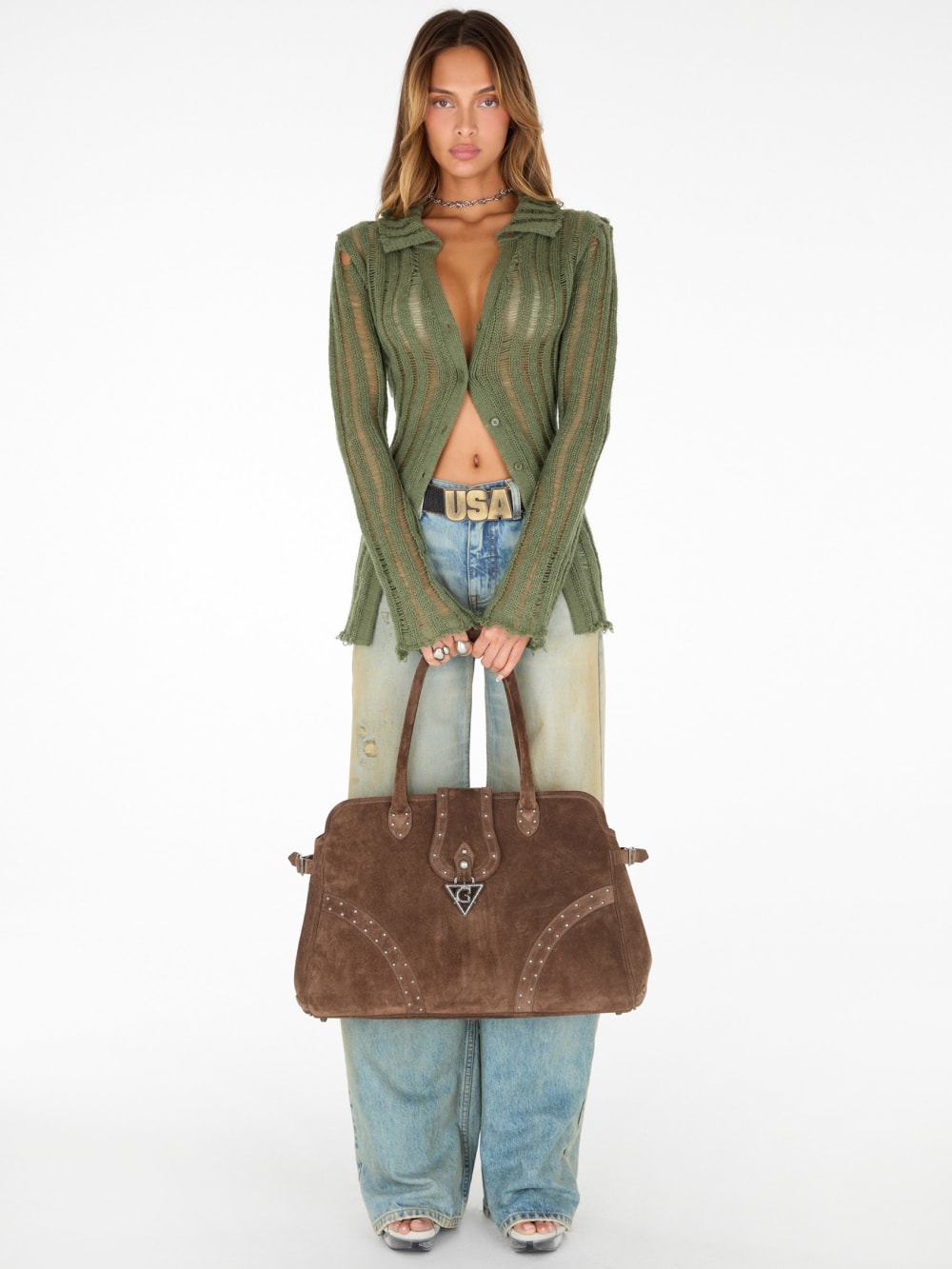 leather buckle bag - Guess