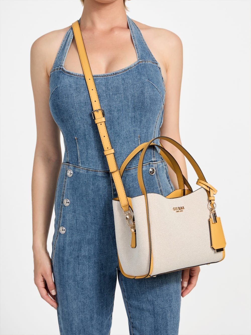 Nicolette Canvas Small Girlfriend Satchel - Guess