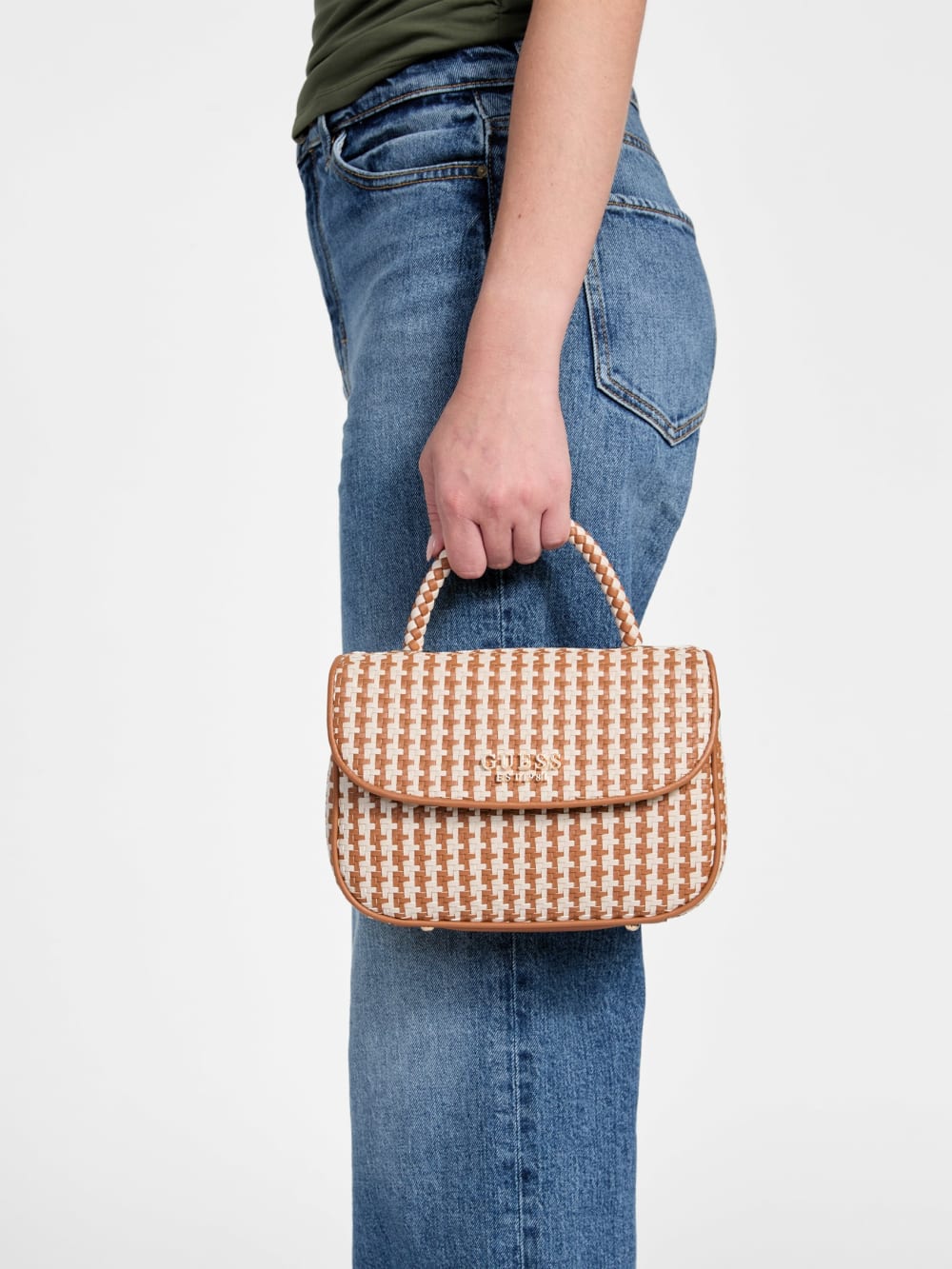 Mirema Woven Top-Handle Bag - Guess