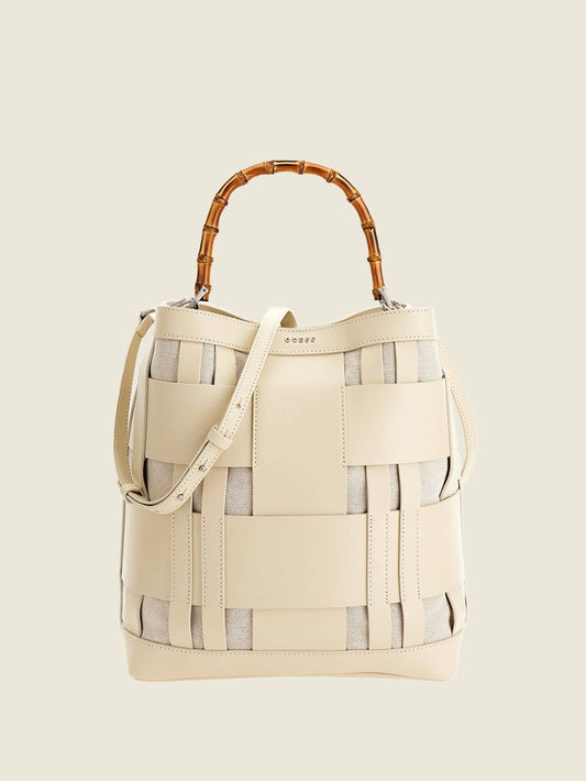Aida Woven Leather Hobo Bag - Guess