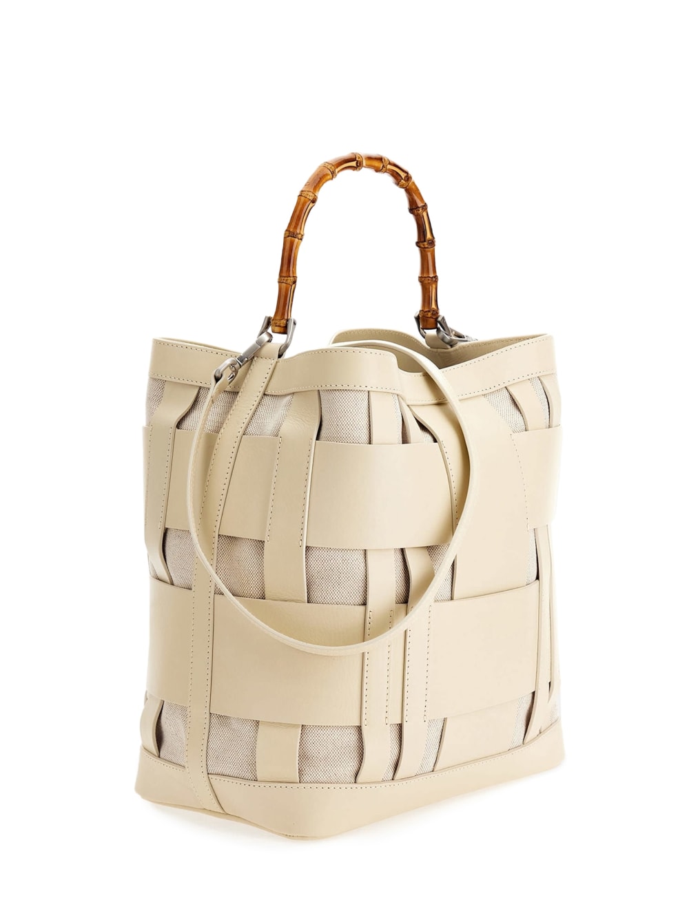 Aida Woven Leather Hobo Bag - Guess