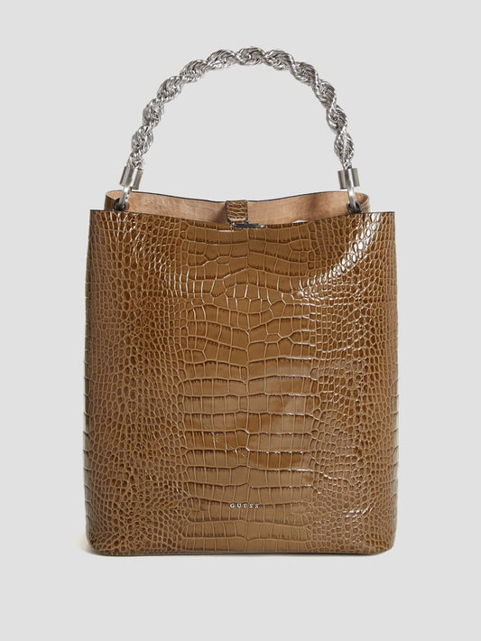 Aida Croc Hobo Bag - Guess