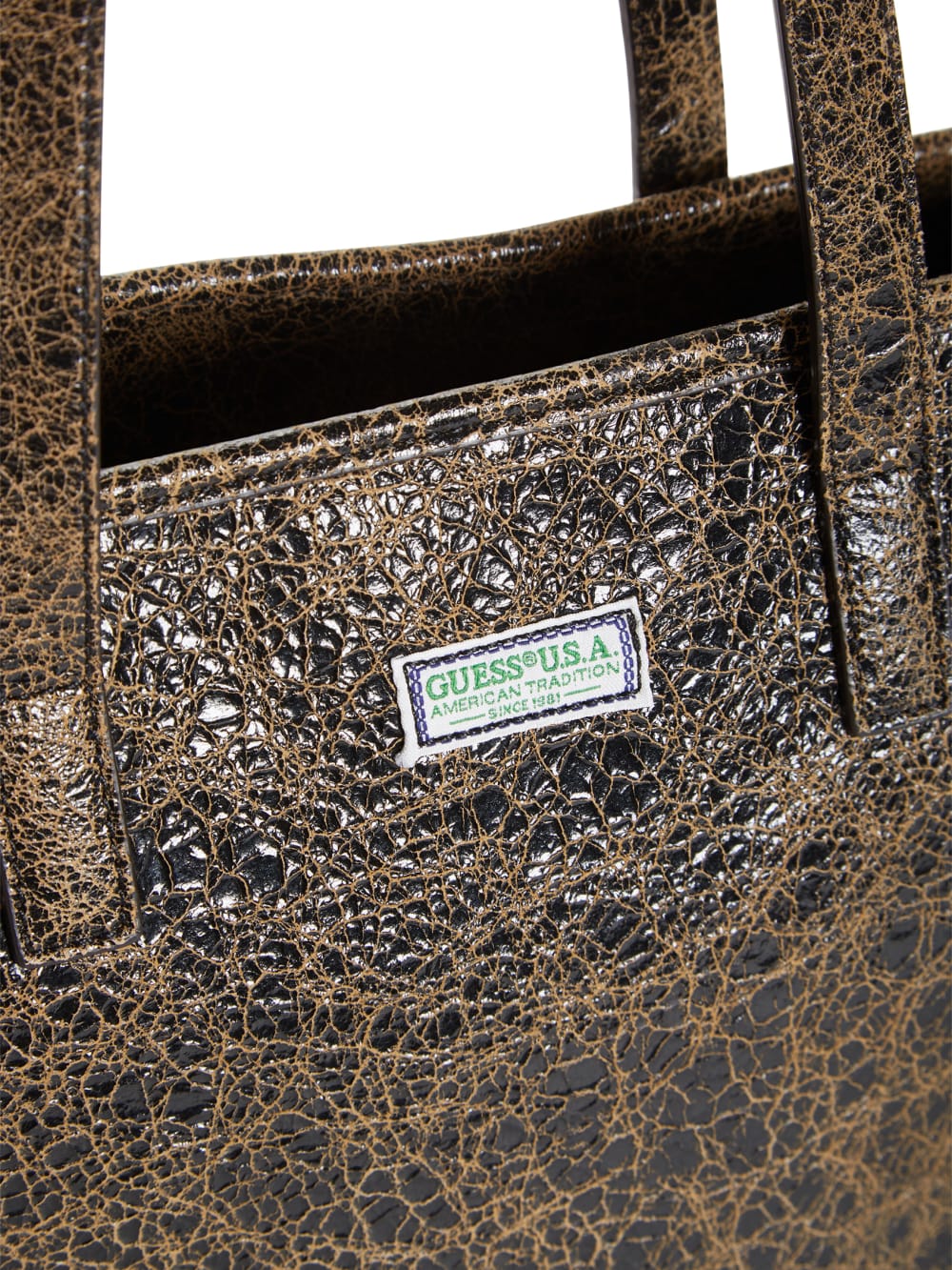 Cracked Leather Serapia Tote - Guess
