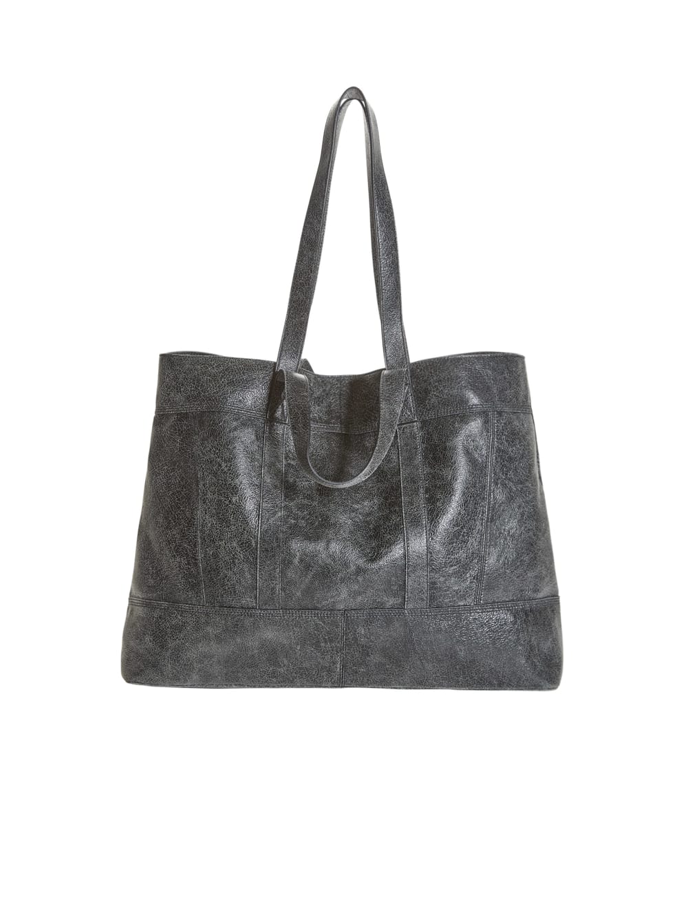 crackle leather tote bag - Guess