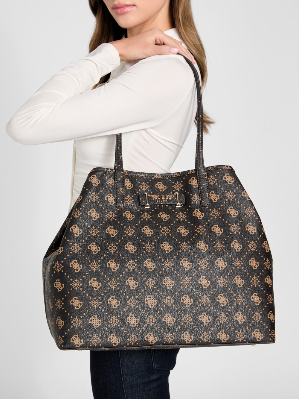 Carrie Large Logo Tote - Guess