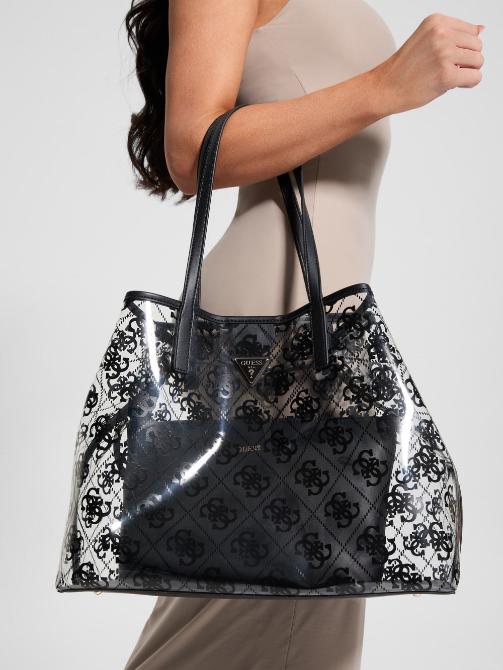 Tuana Clear Quattro G Large Tote - Guess
