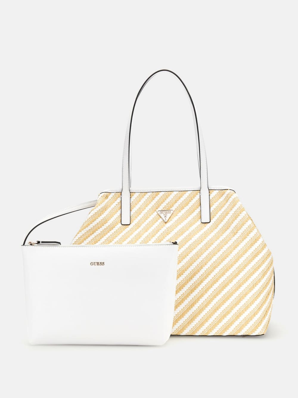 Vikky Woven Straw Tote Set - Guess