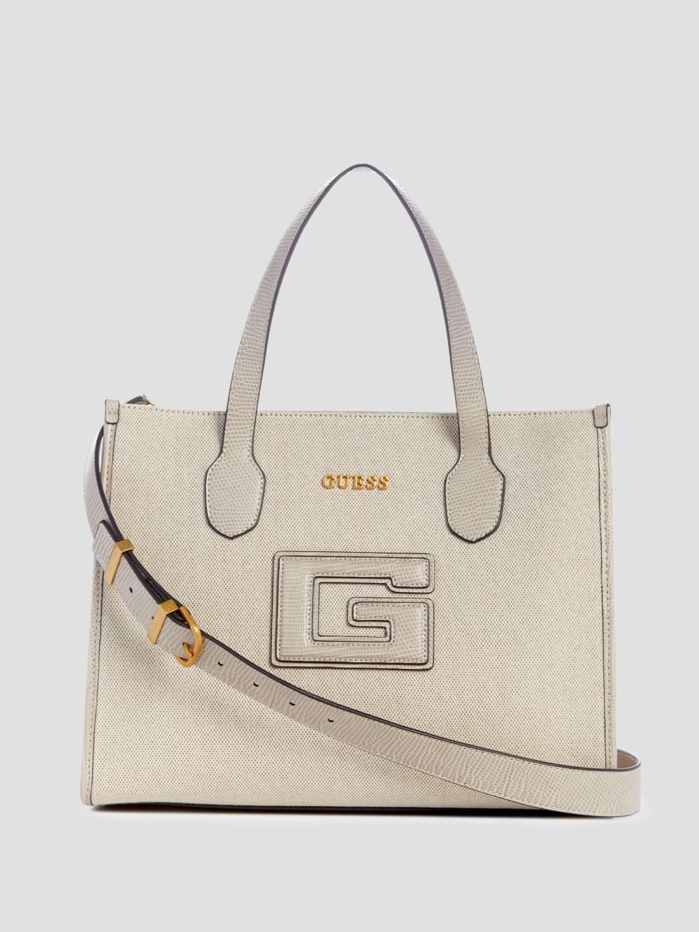 G Status Snake-Embossed Tote - Guess