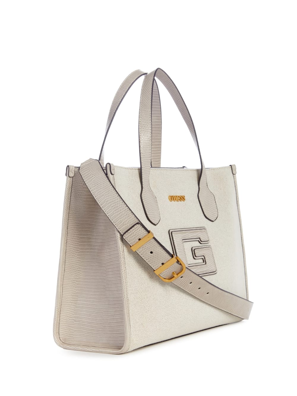 G Status Snake-Embossed Tote - Guess