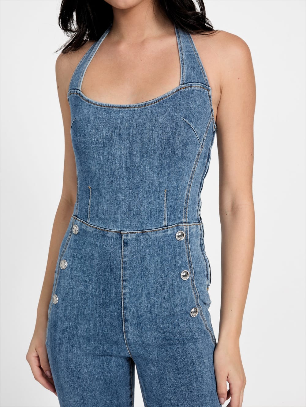 Blair Halter Denim Jumpsuit - Guess
