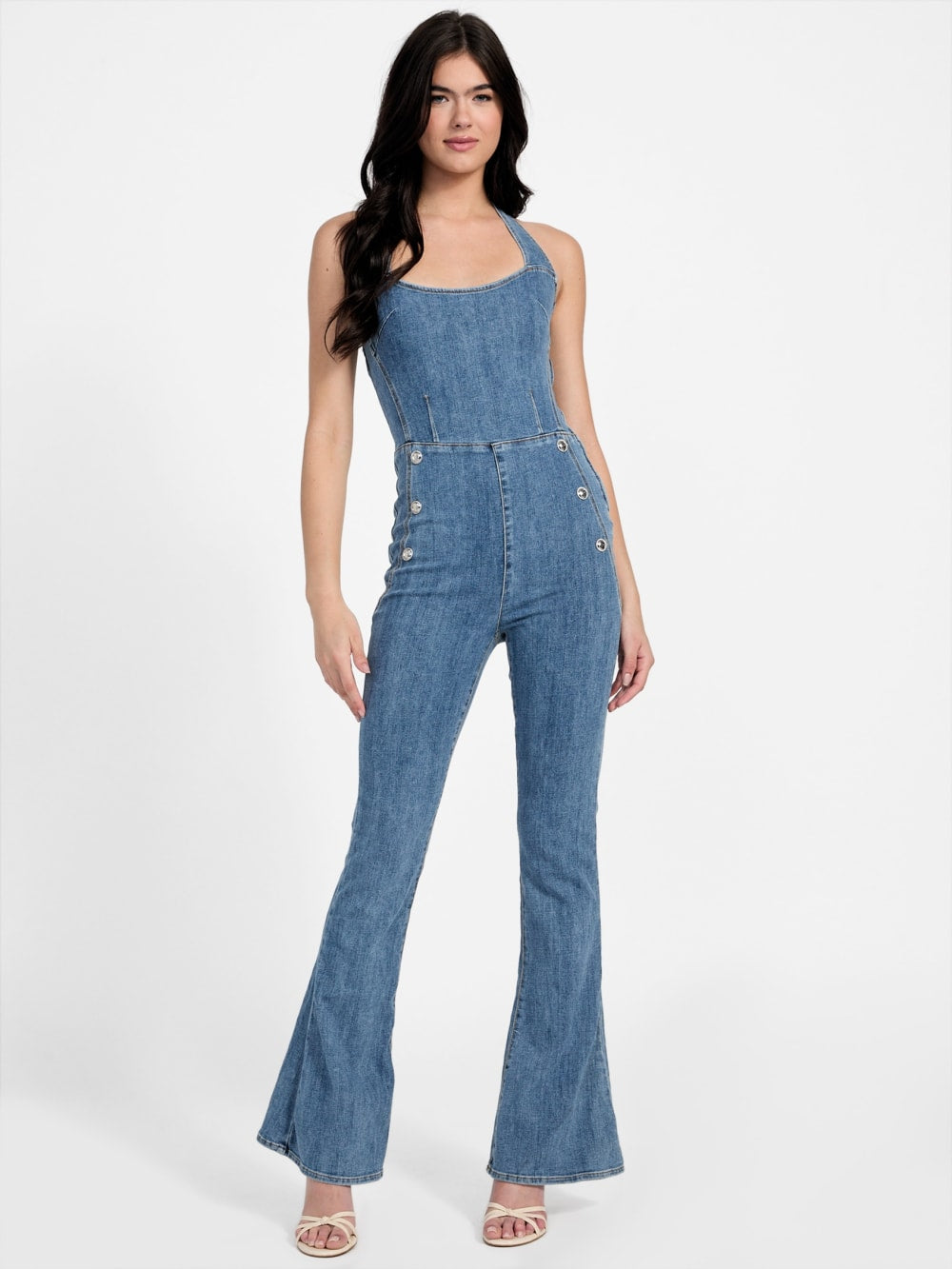 Blair Halter Denim Jumpsuit - Guess