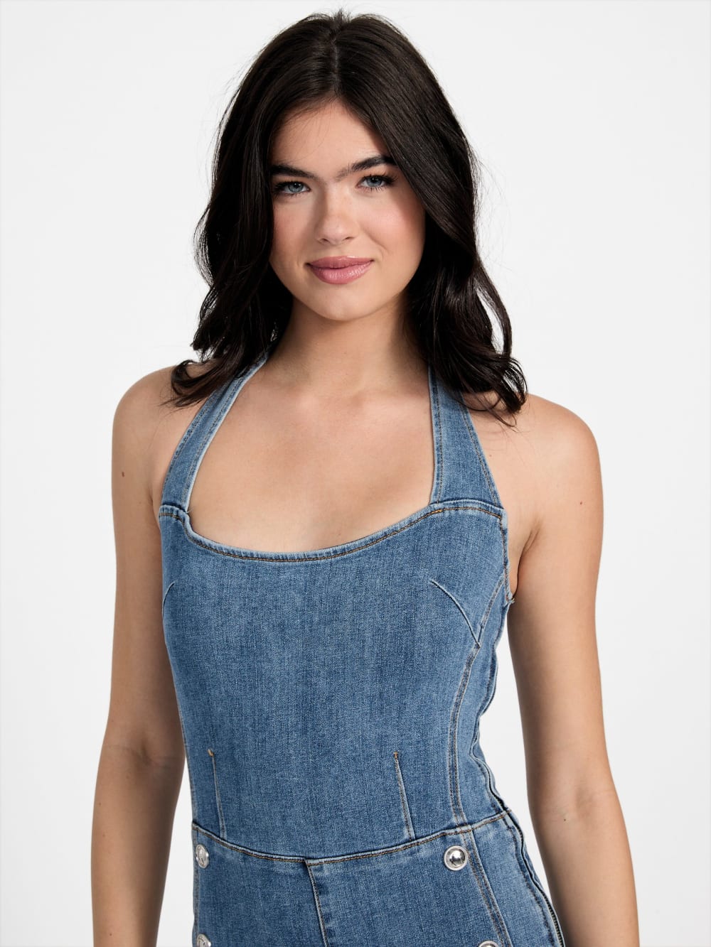Blair Halter Denim Jumpsuit - Guess