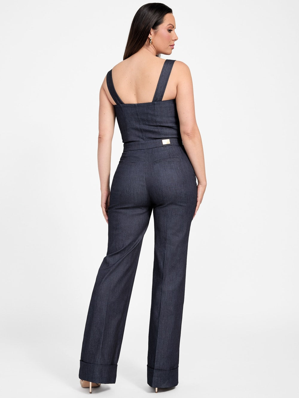 Denim Detachable Strapless Zip Jumpsuit - Guess
