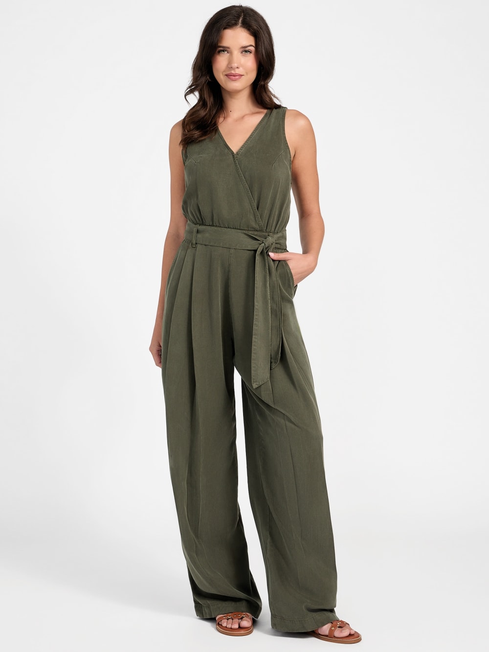 Madelyn Sleeveless Twill Jumpsuit - Guess