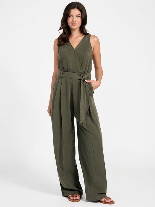 Madelyn Sleeveless Twill Jumpsuit - Guess