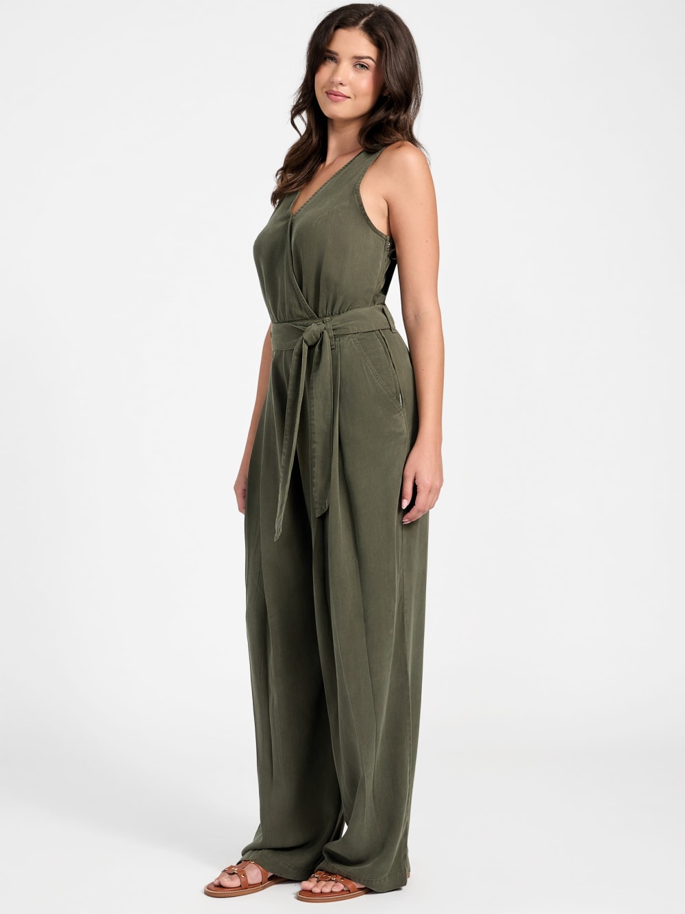 Madelyn Sleeveless Twill Jumpsuit - Guess