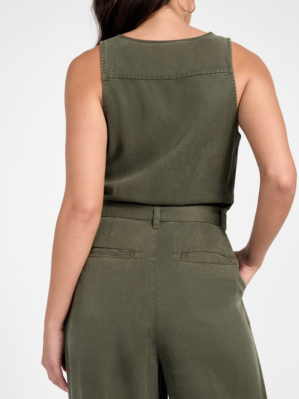 Madelyn Sleeveless Twill Jumpsuit - Guess