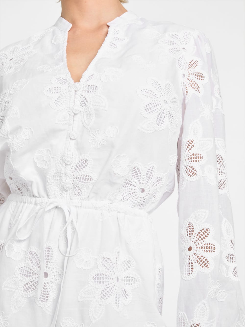 Hazel Embroidered Eyelet Romper - Guess