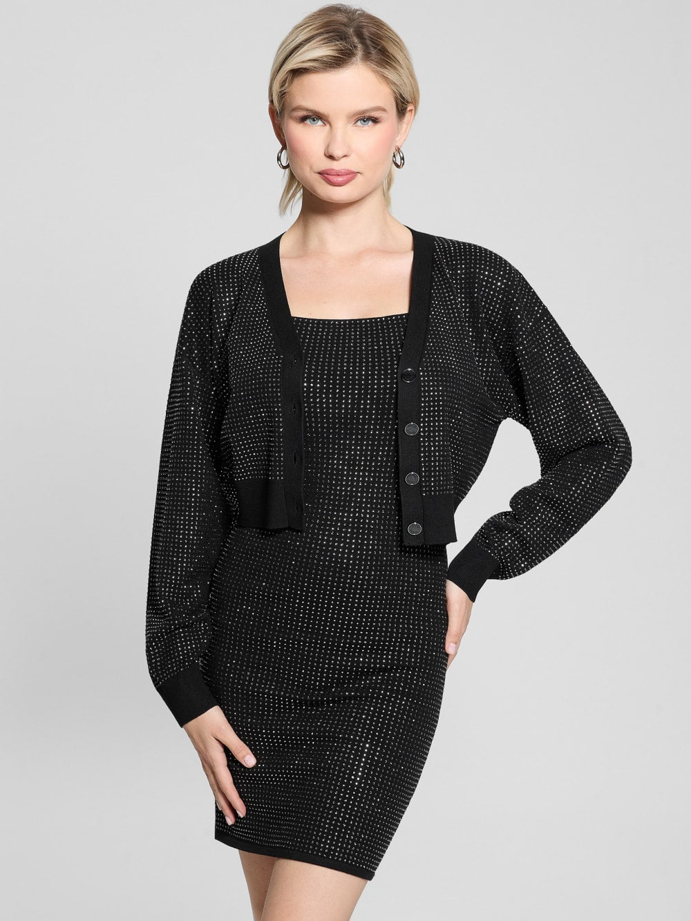 Khloe Rhinestone Sweater Dress - Guess