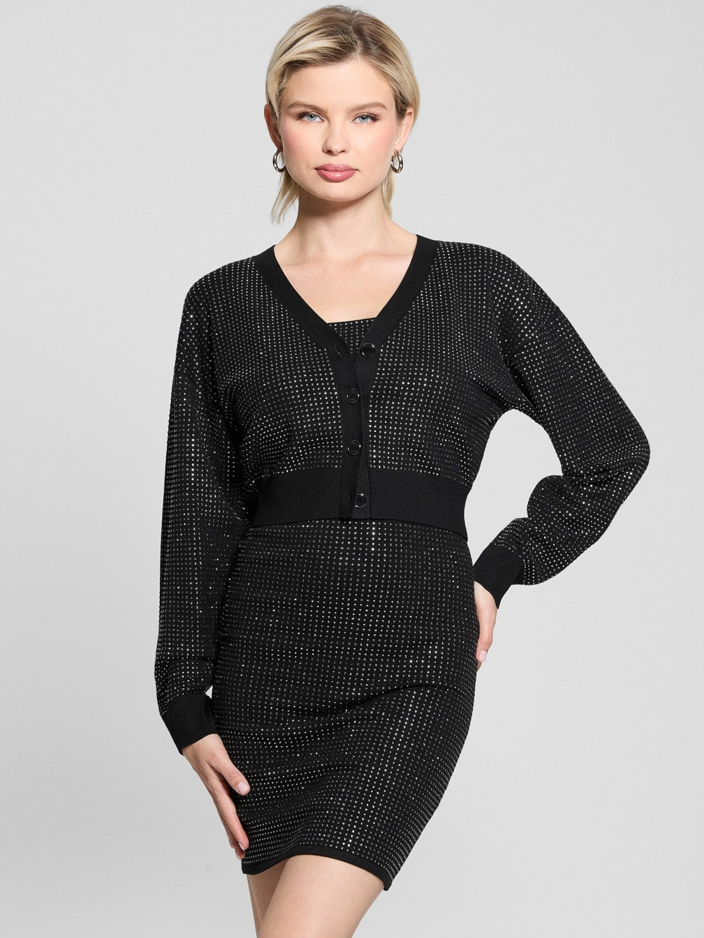 Khloe Rhinestone Sweater Dress - Guess