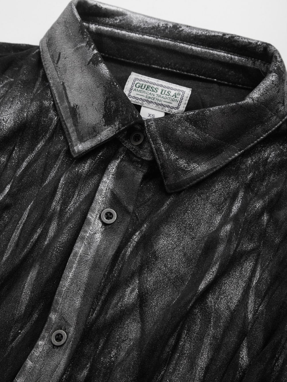metallic printed faux-suede shirt - Guess