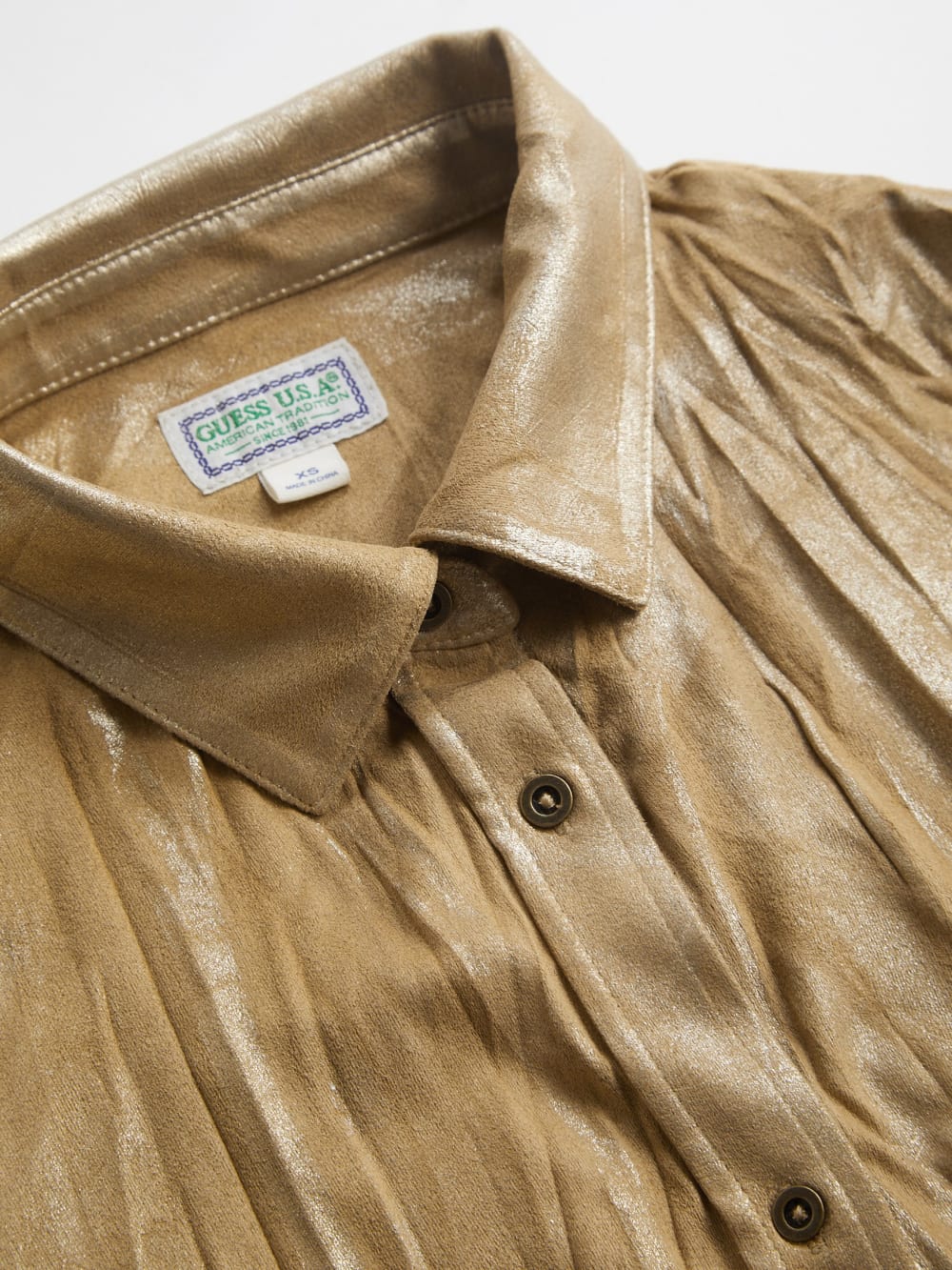 metallic printed faux-suede shirt - Guess