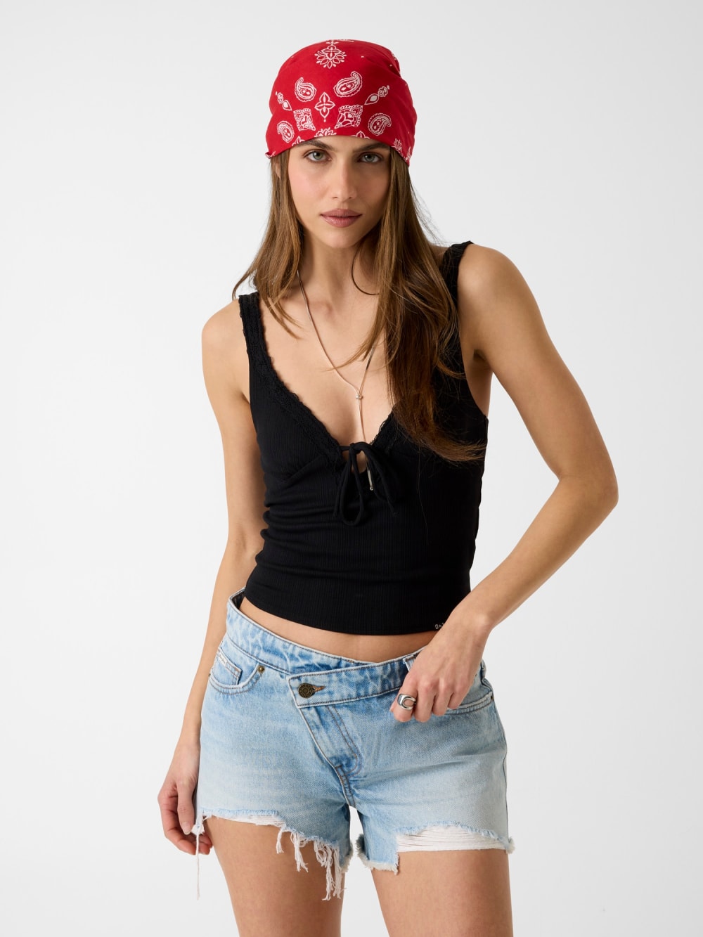 Rib-knit lace top - Guess