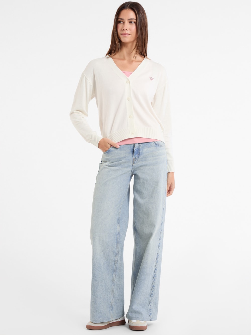 Silk and Wool-Blend Mini Triangle Cardigan - Guess